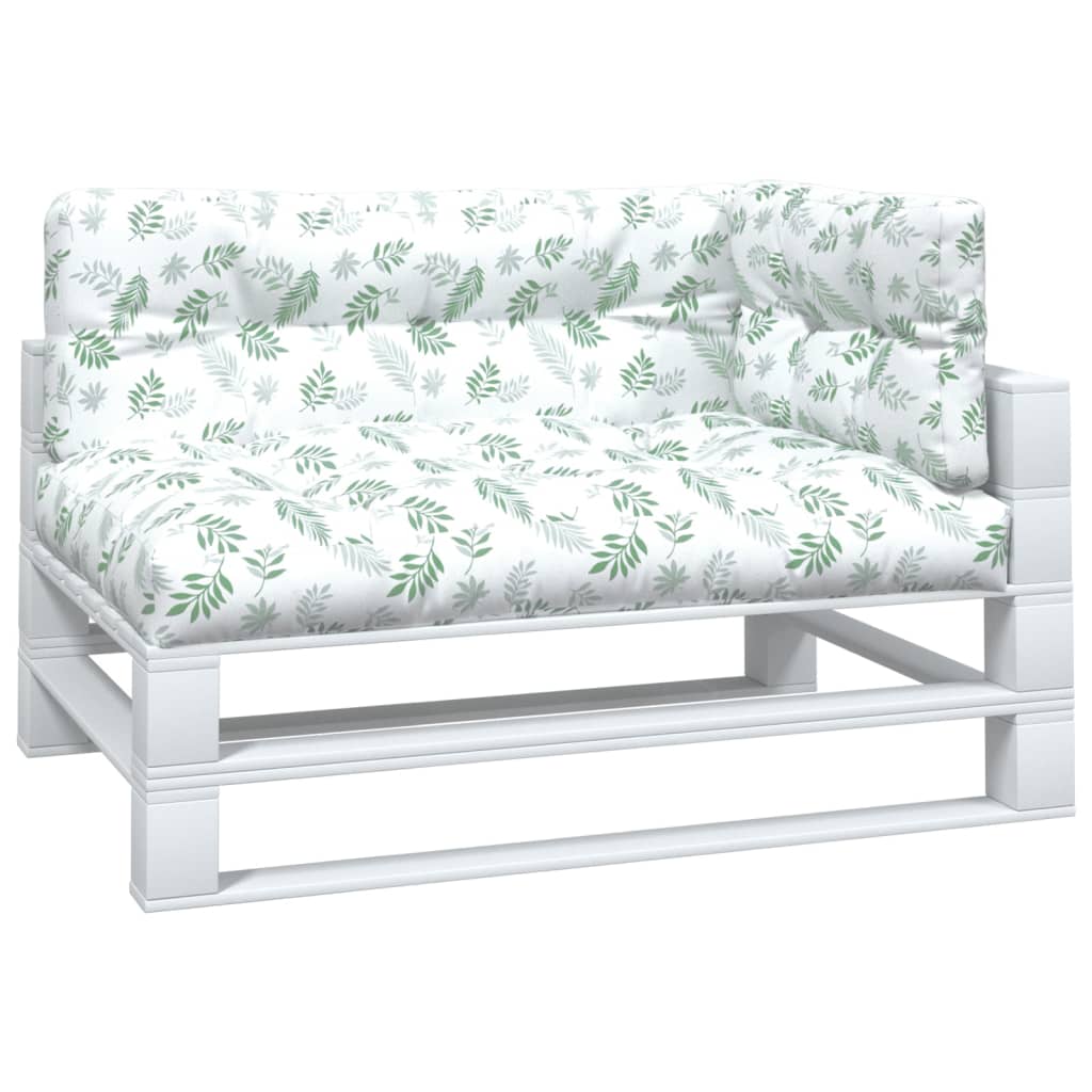 Coussins de palette vidaxl 3 tissu de motif de feuille d'étal