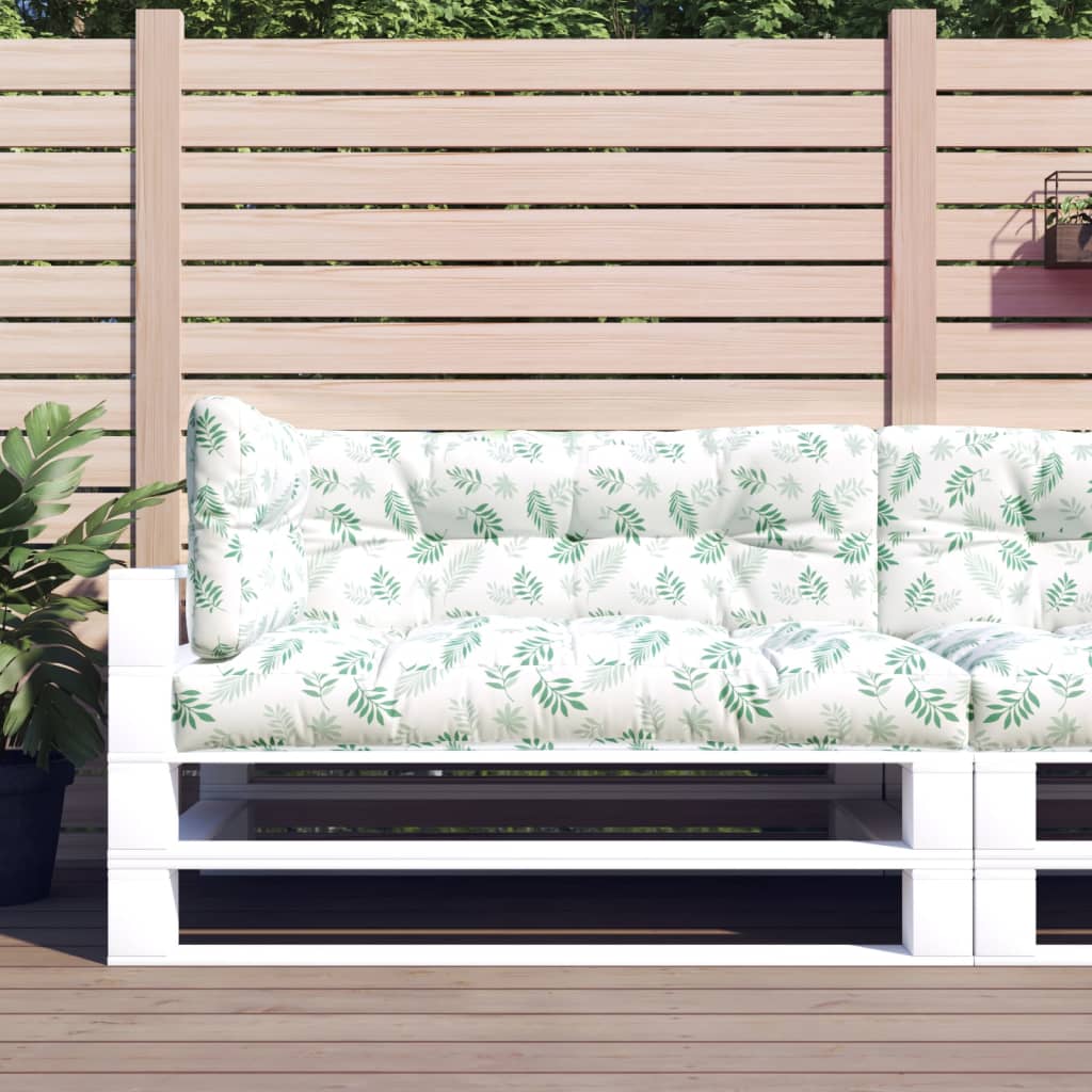 Coussins de palette vidaxl 3 tissu de motif de feuille d'étal