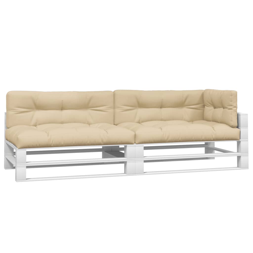 Coussins de palette vidaxl 5 st tissu beige