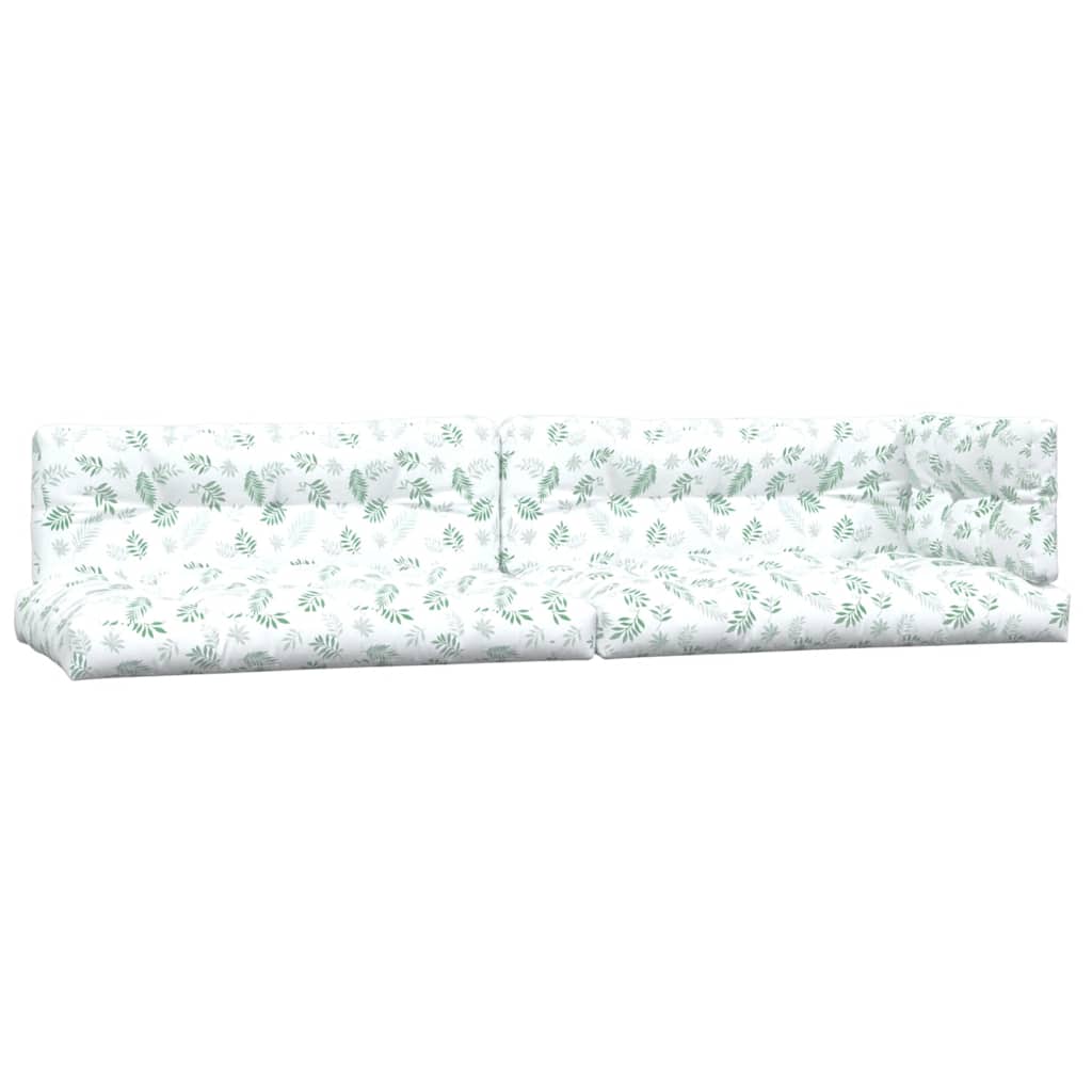 Coussins de palette vidaxl 5 tissu de motif de feuille d'étal