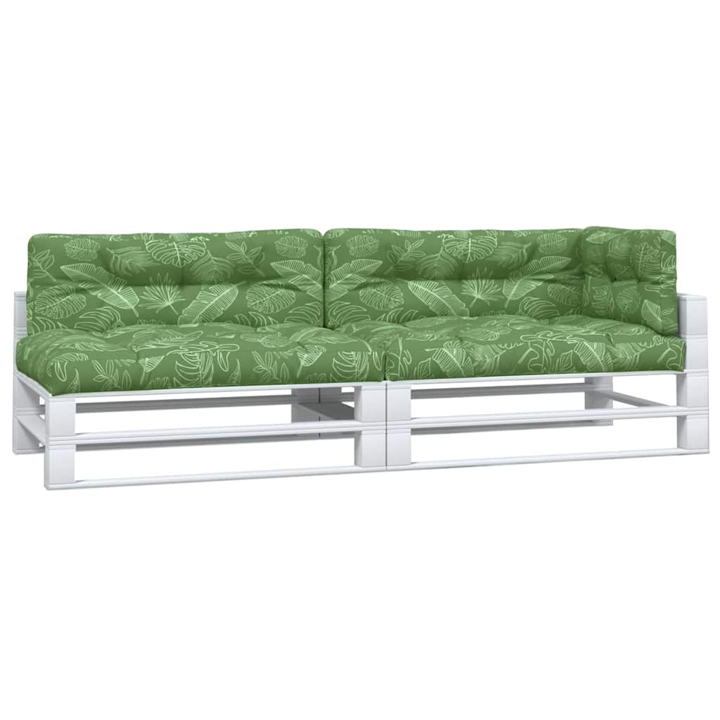 Coussins de palette vidaxl 5 tissu de motif de feuille d'étal