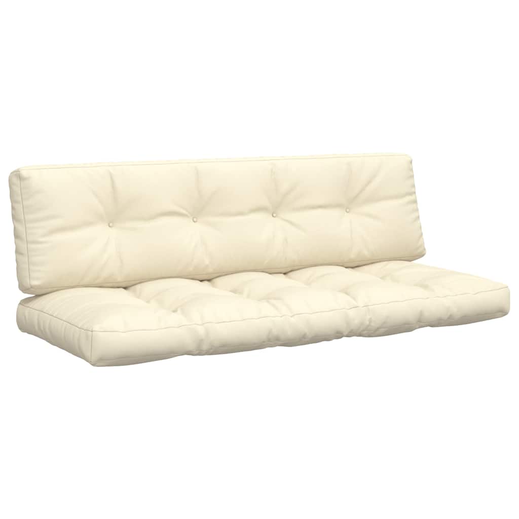 VidaXL coussins de palette 2 pcs tissu couleur crème