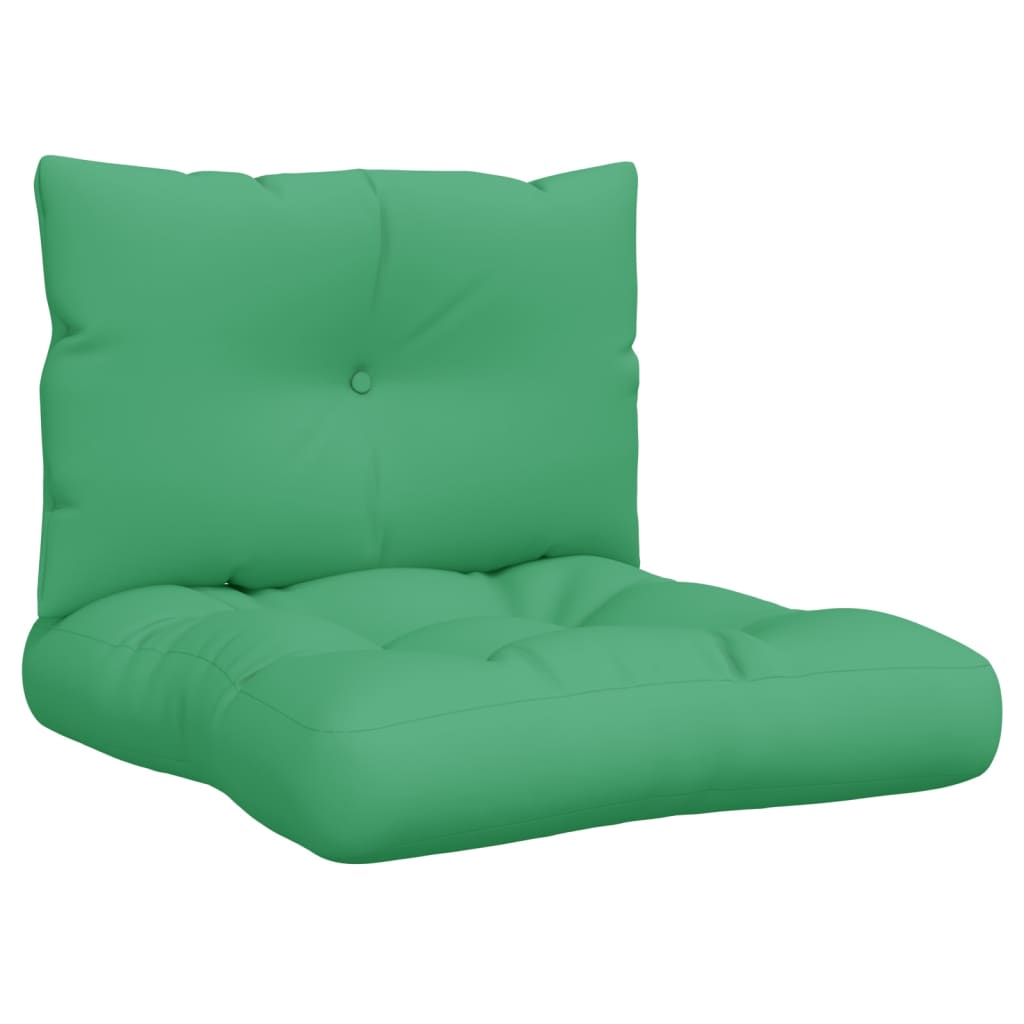 Coussins de palette vidaxl 2 st tissu vert