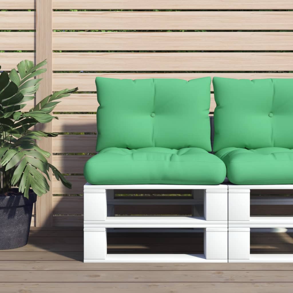 Coussins de palette vidaxl 2 st tissu vert