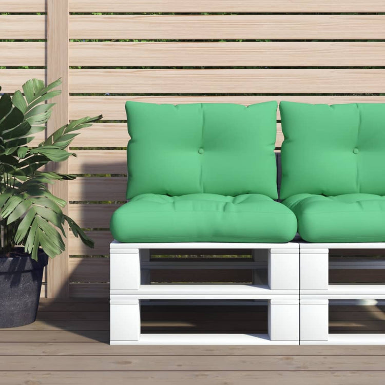 Coussins de palette vidaxl 2 st tissu vert