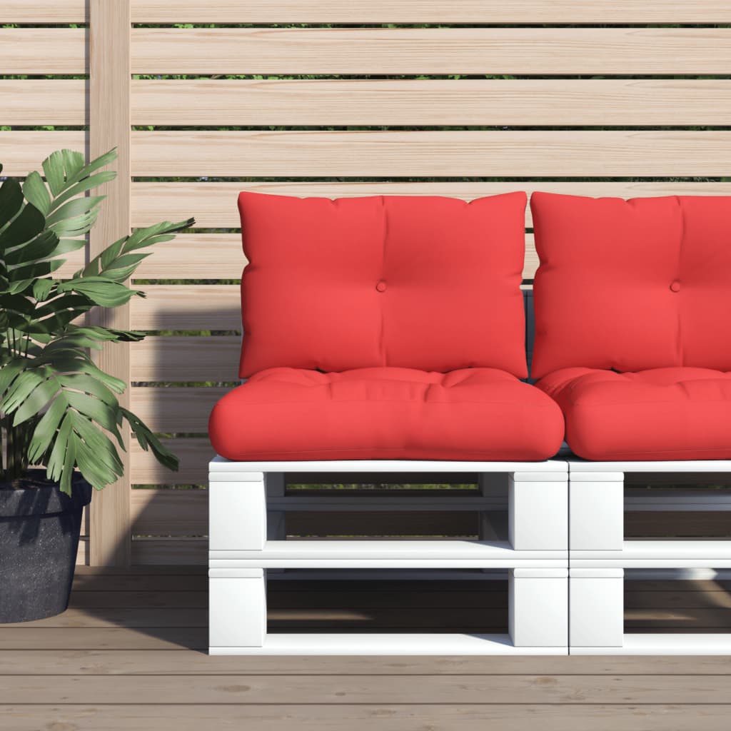 Coussins de palette vidaxl 2 st tissu rouge