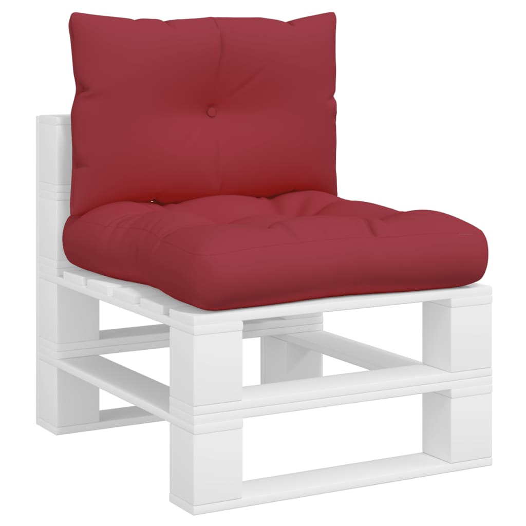 Coussins de palette vidaxl 2 st tissu vin rouge