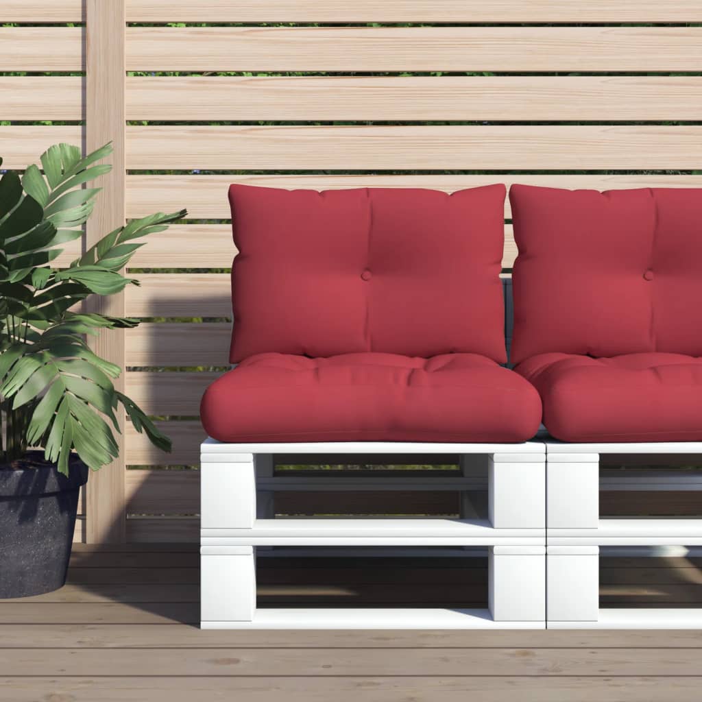 Coussins de palette vidaxl 2 st tissu vin rouge