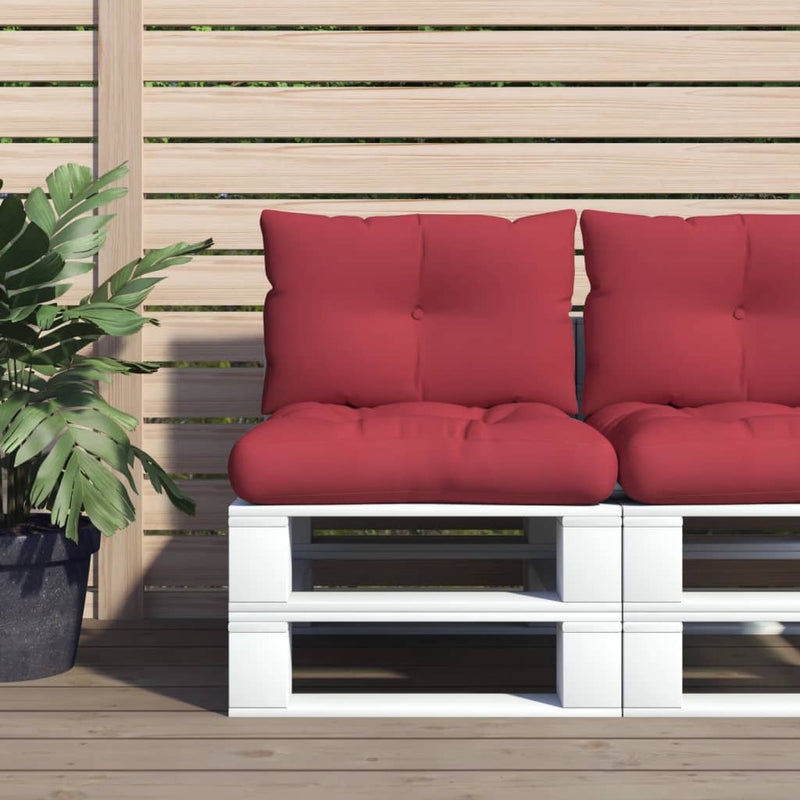 Coussins de palette vidaxl 2 st tissu vin rouge