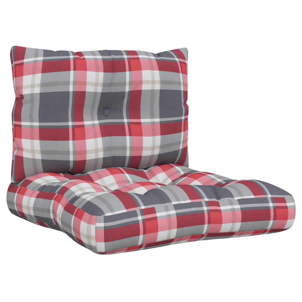 Coussins de palette vidaxl 2 st tissu diamant motif rouge