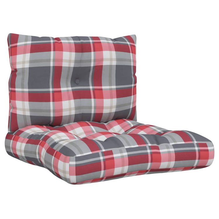 Coussins de palette vidaxl 2 st tissu diamant motif rouge