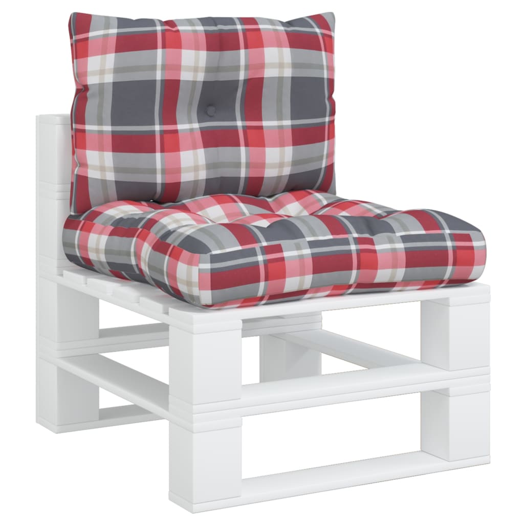 Coussins de palette vidaxl 2 st tissu diamant motif rouge