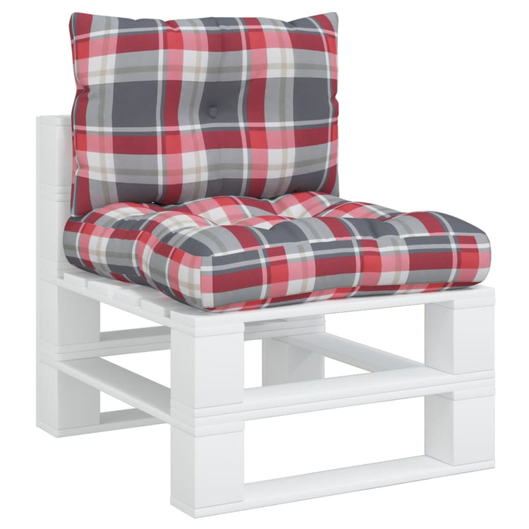 Coussins de palette vidaxl 2 st tissu diamant motif rouge
