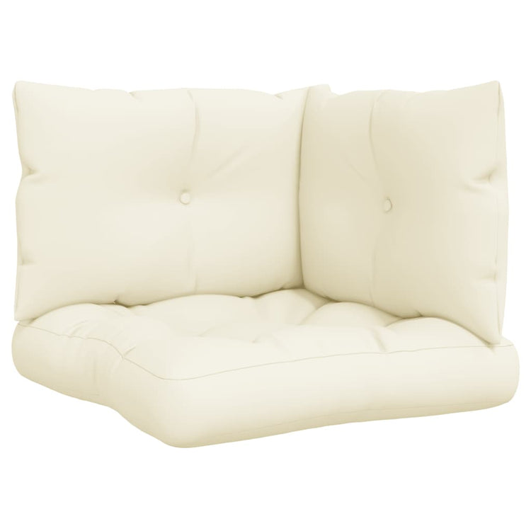 VidaXL coussins de palette 3 pcs tissu couleur crème