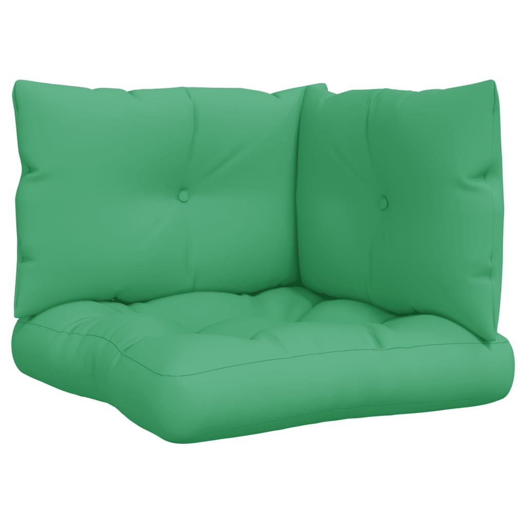 Coussins de palette vidaxl 3 st tissu vert