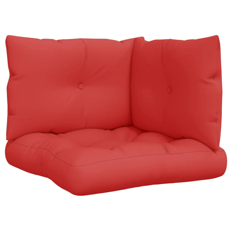 Coussins de palette vidaxl 3 st tissu rouge