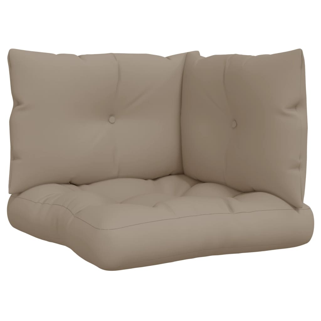 VidaXL coussins de palette 3 pcs tissu taupe