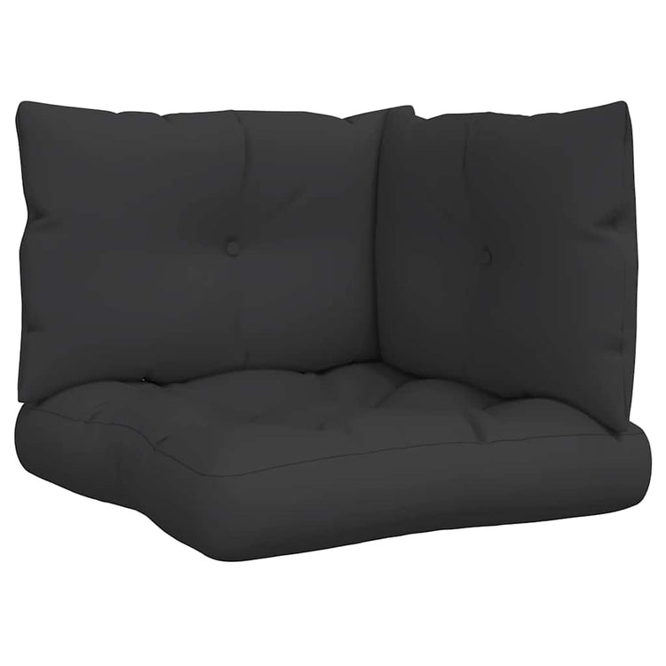 VidaXL coussins de palette 3 pcs tissu noir