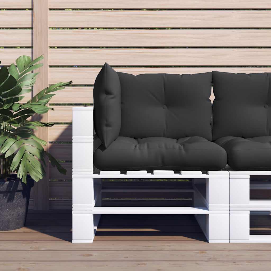 VidaXL coussins de palette 3 pcs tissu noir