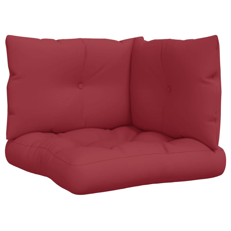 Coussins de palette vidaxl 3 st tissu vin rouge