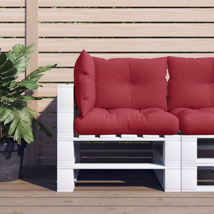 Coussins de palette vidaxl 3 st tissu vin rouge