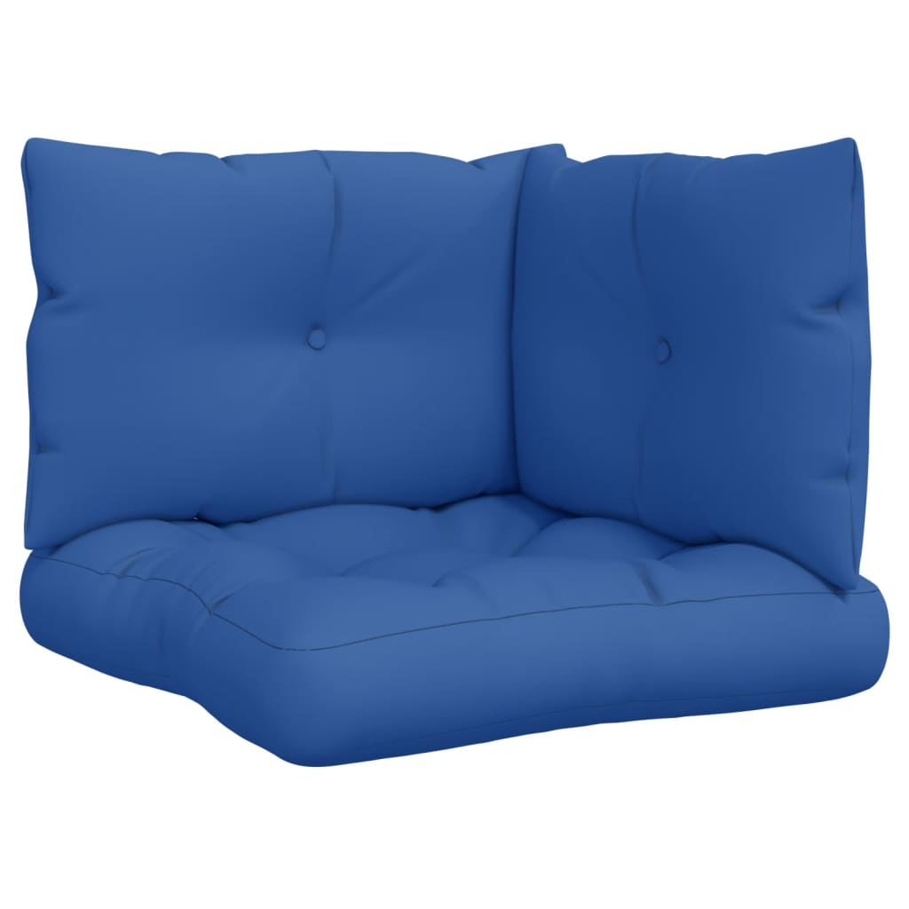 VidaXL coussins de palette 3 pcs tissu bleu royal