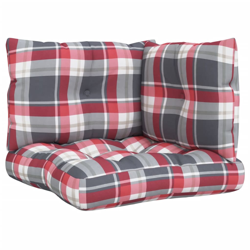 Coussins de palette vidaxl 3 tissu de motif Stedcase rouge