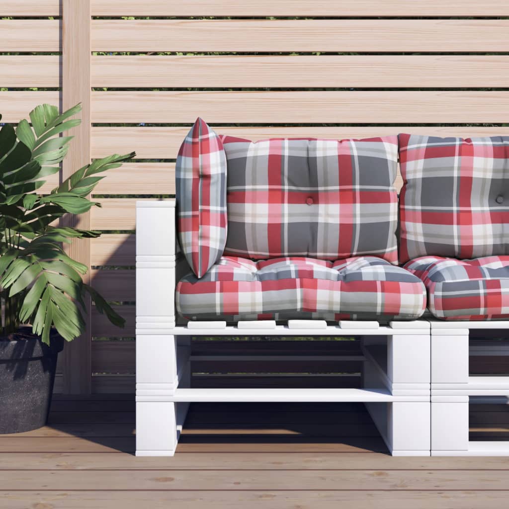 Coussins de palette vidaxl 3 tissu de motif Stedcase rouge