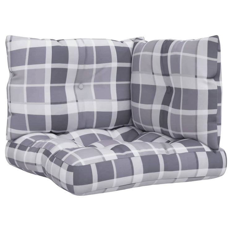 Coussins de palette vidaxl 3 st tissu diamant motif gris