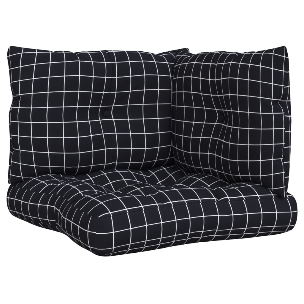 Coussins de palette vidaxl 3 stedcase motif oxford tissu noir
