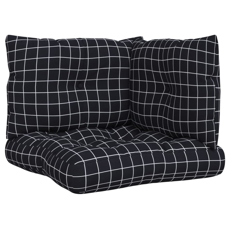 Coussins de palette vidaxl 3 stedcase motif oxford tissu noir