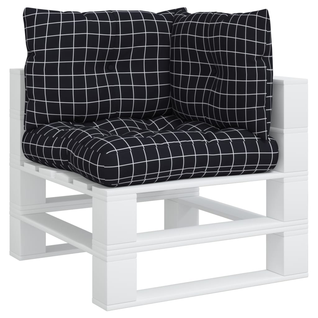 Coussins de palette vidaxl 3 stedcase motif oxford tissu noir