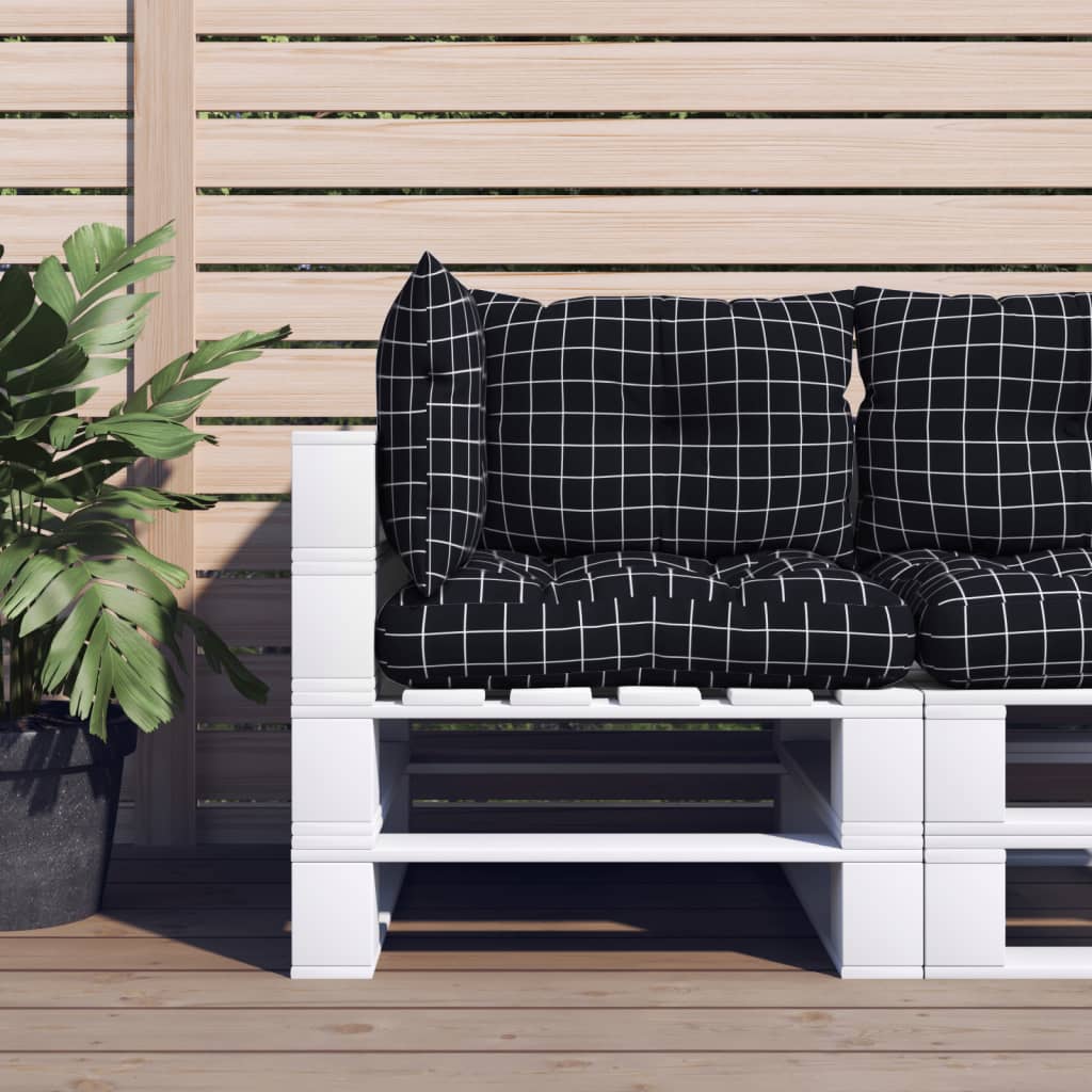Coussins de palette vidaxl 3 stedcase motif oxford tissu noir