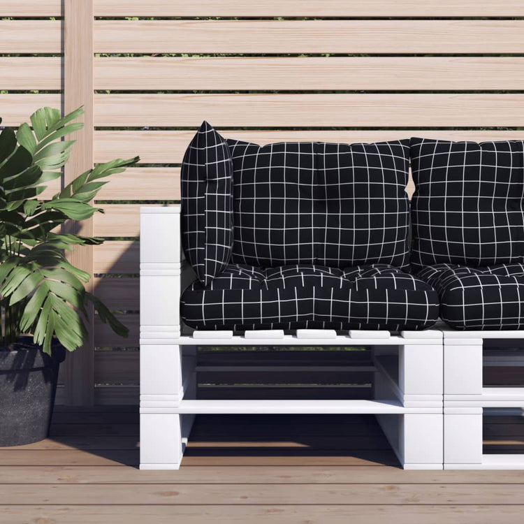 Coussins de palette vidaxl 3 stedcase motif oxford tissu noir