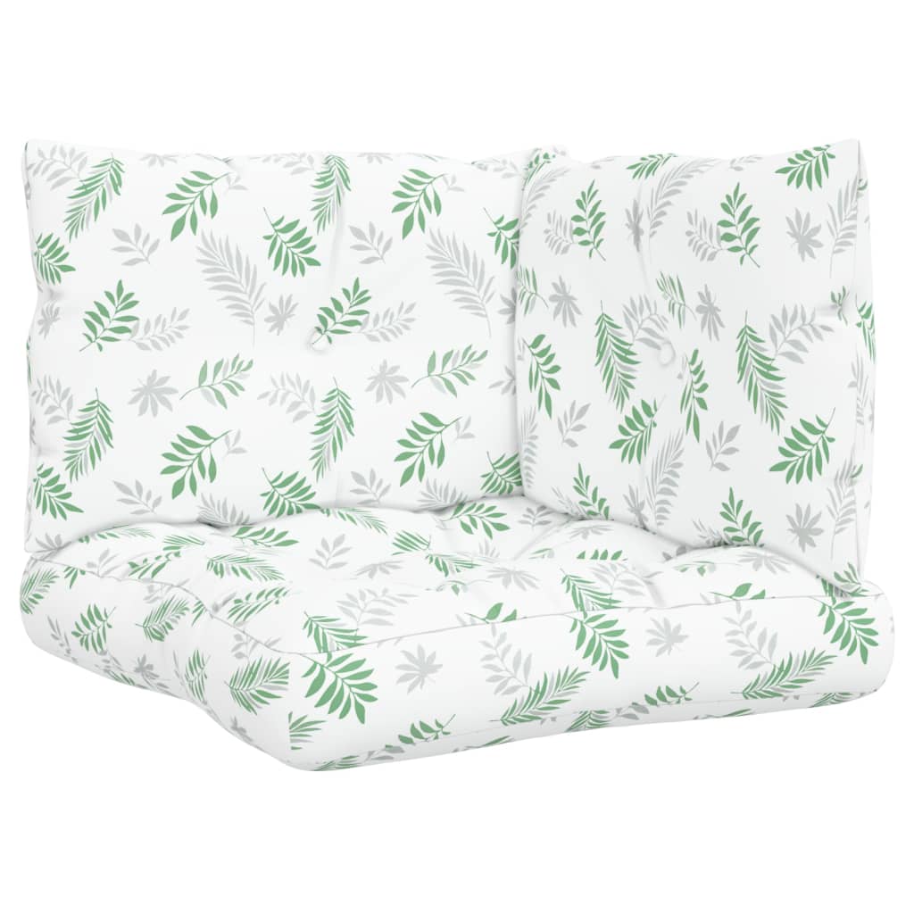 Coussins de palette vidaxl 3 Modèle de feuille de feuille oxford tissu