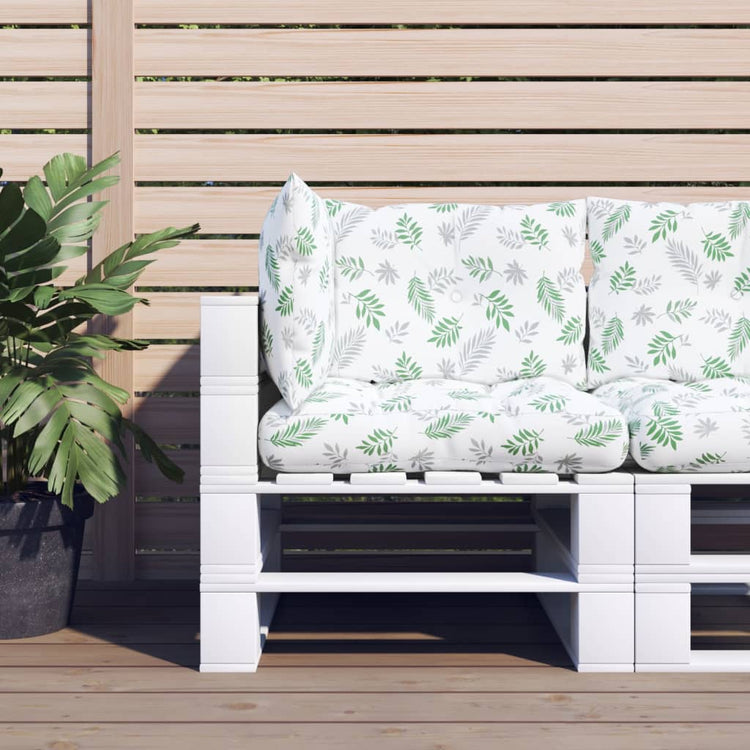 Coussins de palette vidaxl 3 Modèle de feuille de feuille oxford tissu