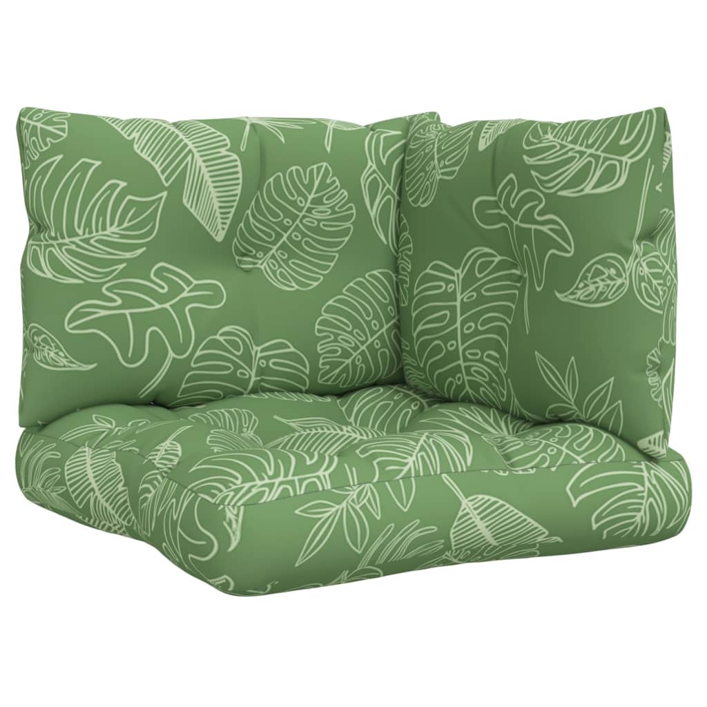 Coussins de palette vidaxl 3 Modèle de feuille de feuille oxford tissu