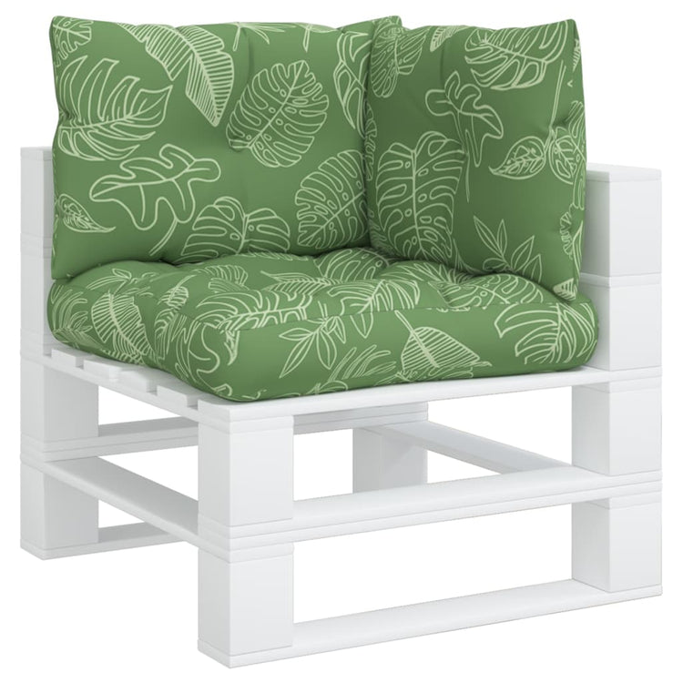 Coussins de palette vidaxl 3 Modèle de feuille de feuille oxford tissu