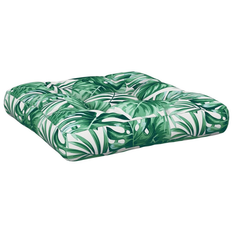 VidaXL coussin de palette motif feuille 60x61,5x10 cm tissu
