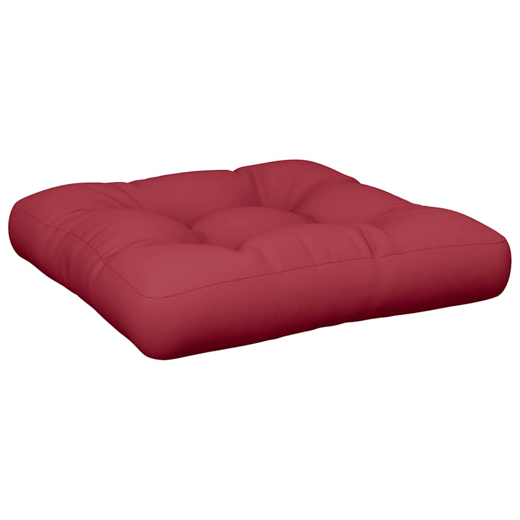 VidaXL coussin de palette 58x58x10 cm tissu rouge vin