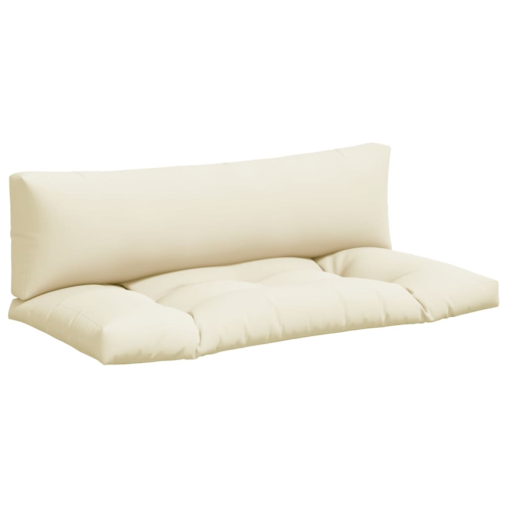 Coussins de palette vidaxl 2 st tissu crème -colored