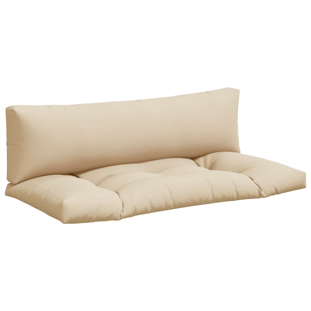 Coussins de palette vidaxl 2 st tissu beige