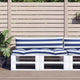 Vidaxl Pallet Cushions 2 Stripped Oxford tissu blanc et bleu