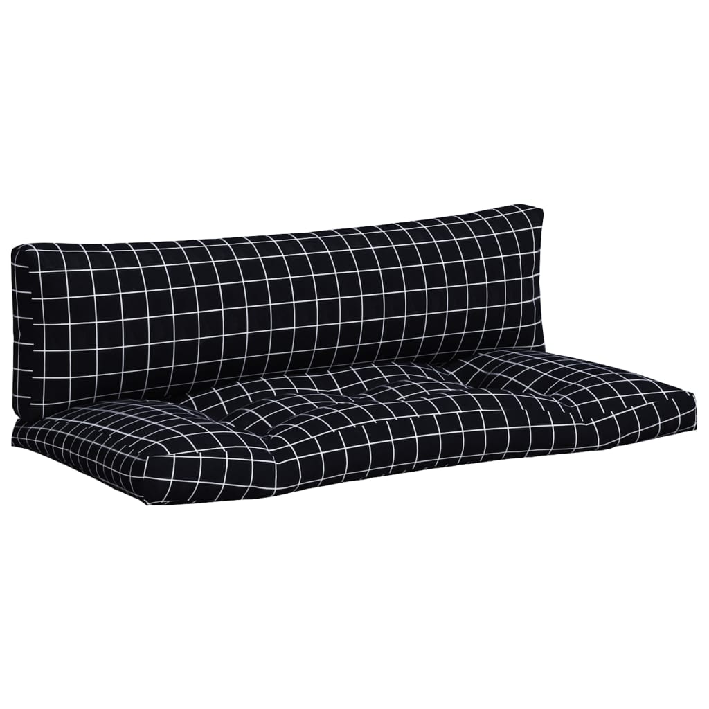 Coussins de palette vidaxl 2 stedcase motif oxford tissu noir