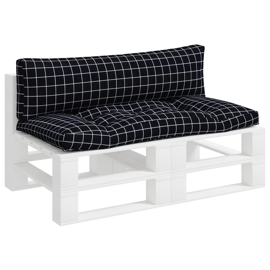Coussins de palette vidaxl 2 stedcase motif oxford tissu noir