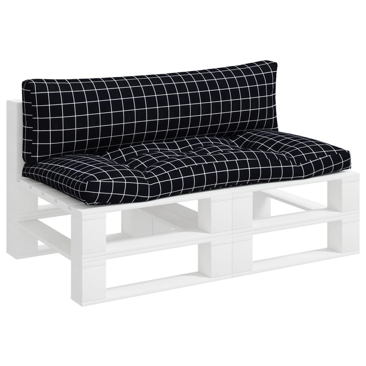 Coussins de palette vidaxl 2 stedcase motif oxford tissu noir