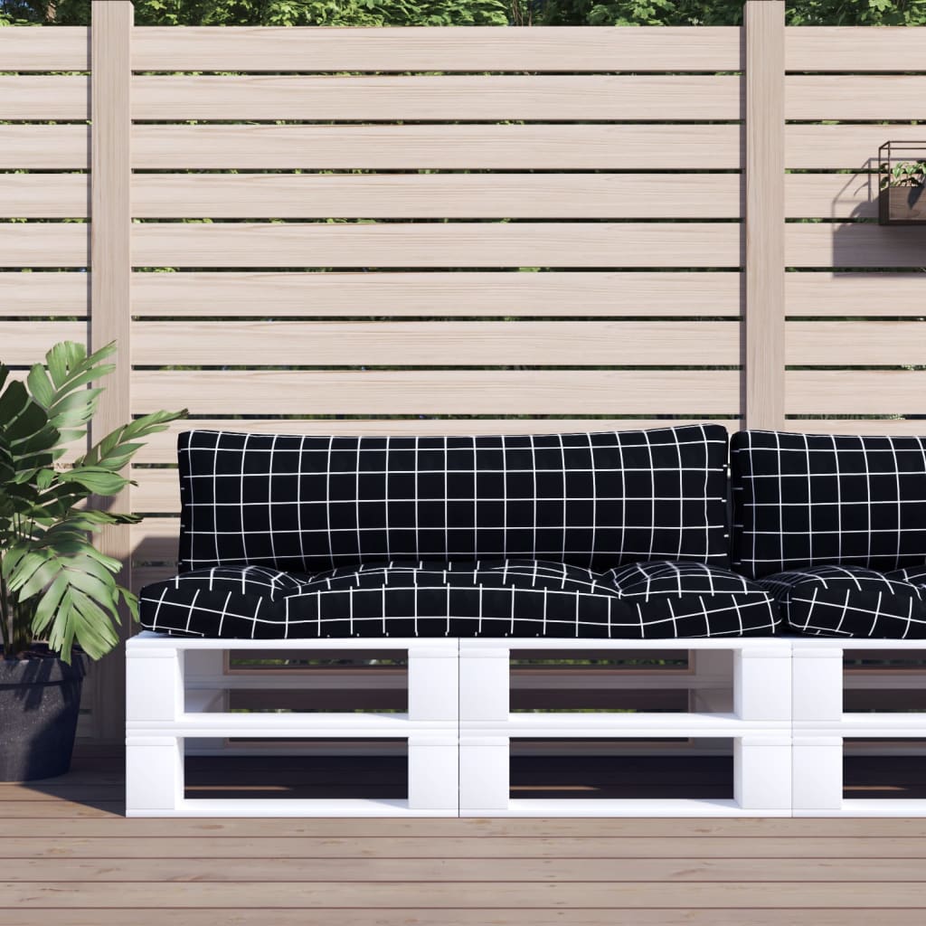 Coussins de palette vidaxl 2 stedcase motif oxford tissu noir