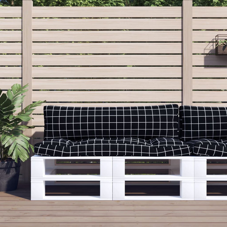 Coussins de palette vidaxl 2 stedcase motif oxford tissu noir