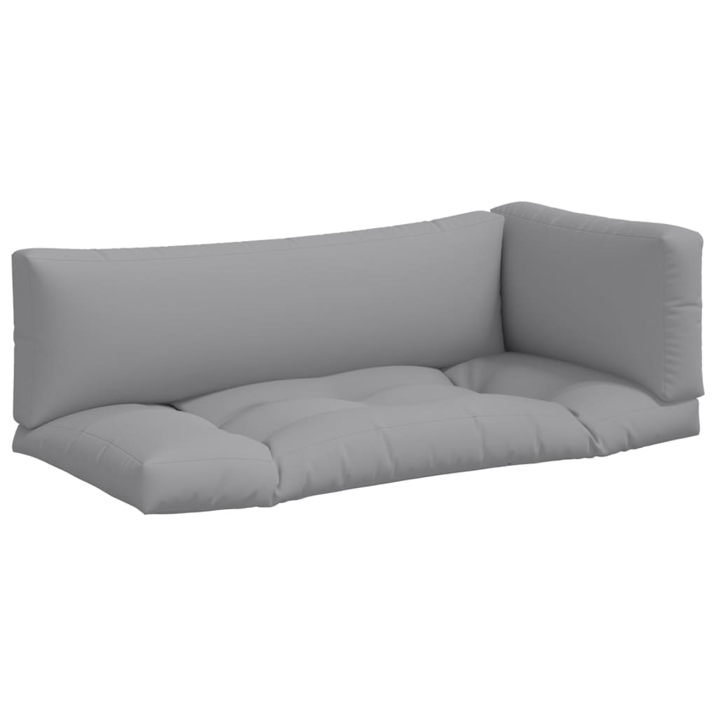 VidaXL coussins de palette 3 pcs tissu gris