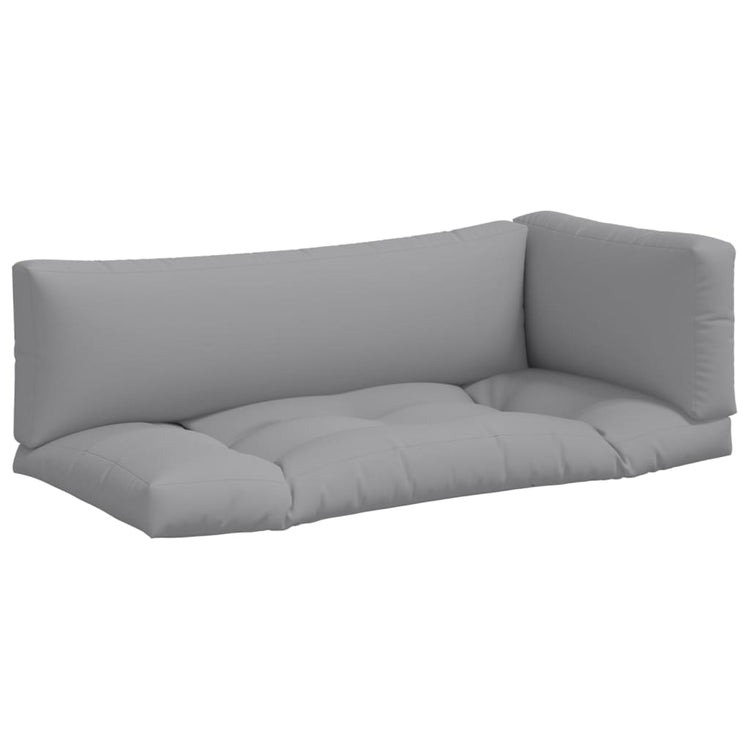 VidaXL coussins de palette 3 pcs tissu gris